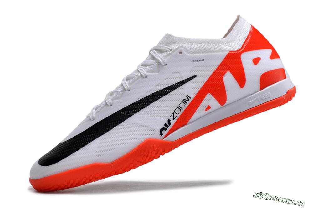 Men's Nike Air Zoom Mercurial Vapor 15 Elite IC Indoor & Futsal Low-Tops Football Shoes - White/Black/Red 5