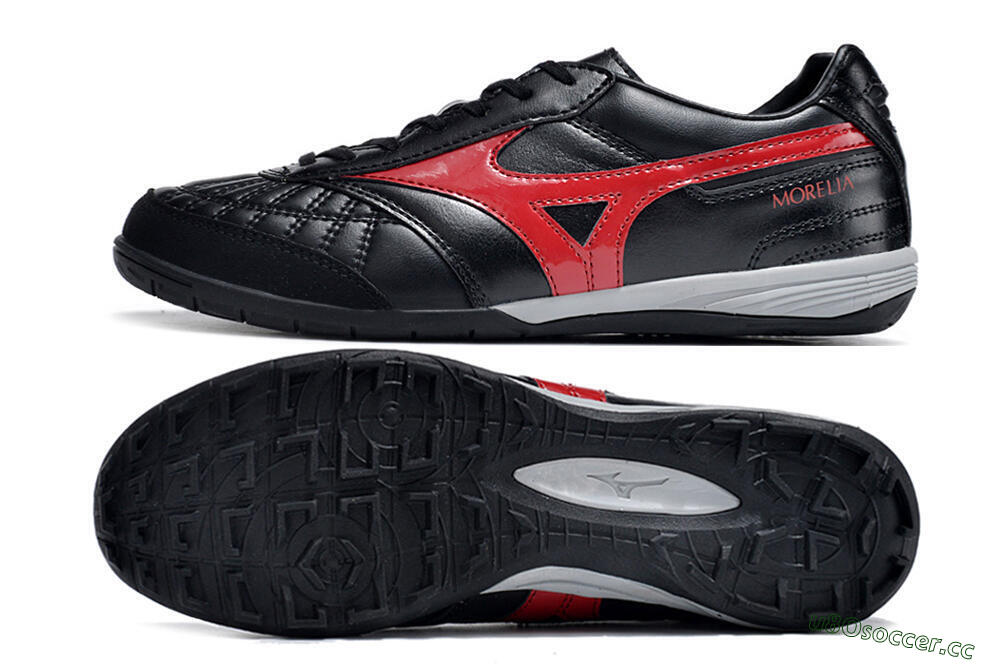 Men's Mizuno Morelia Sala Japn IC Indoor & Futsal Low-Tops Football Shoes - Black/Red/White 1