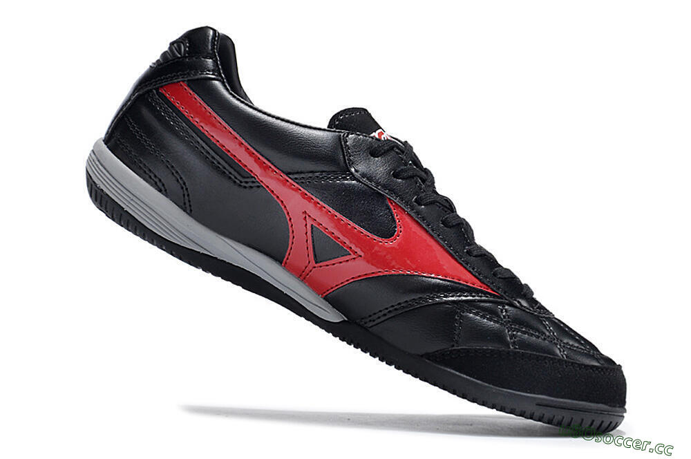 Men's Mizuno Morelia Sala Japn IC Indoor & Futsal Low-Tops Football Shoes - Black/Red/White 4