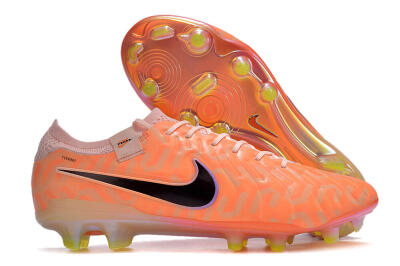 Men's Nike Tiempo Legend 10 Elite FG Firm Ground Low-Tops Football Boots - Orange/Black/Purple