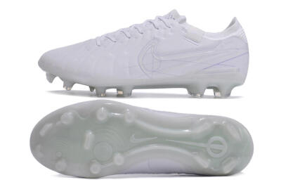 Men's Nike Tiempo Legend 10 Elite FG Firm Ground Low-Tops Football Boots - White/Purple