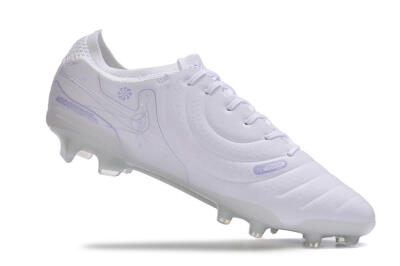 Men's Nike Tiempo Legend 10 Elite FG Firm Ground Low-Tops Football Boots - White/Purple