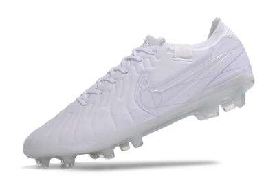 Men's Nike Tiempo Legend 10 Elite FG Firm Ground Low-Tops Football Boots - White/Purple