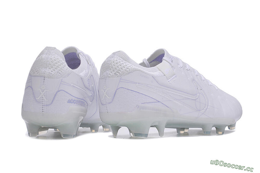 Men's Nike Tiempo Legend 10 Elite FG Firm Ground Low-Tops Football Boots - White/Purple 6