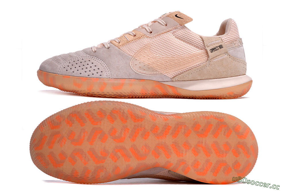 Men's Nike Street Gato IC Indoor & Futsal Low-Tops Football Shoes - Pink/Grey 1