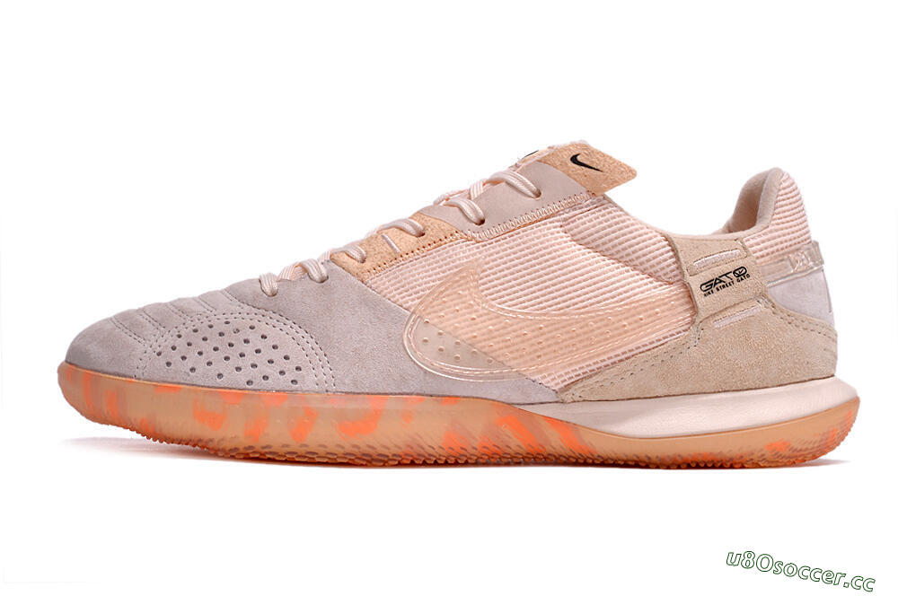 Men's Nike Street Gato IC Indoor & Futsal Low-Tops Football Shoes - Pink/Grey 0
