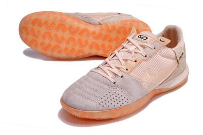 Men's Nike Street Gato IC Indoor & Futsal Low-Tops Football Shoes - Pink/Grey