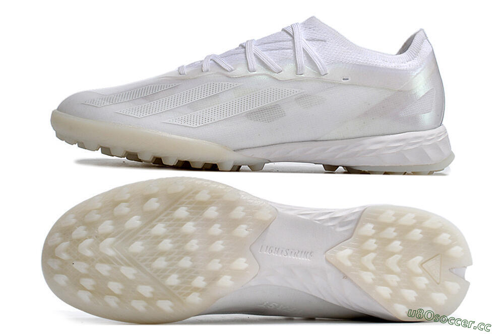 Men's Adidas X Crazyfast.1 TF Artificial Turf Low-Tops Football Shoes - White/Silver 1