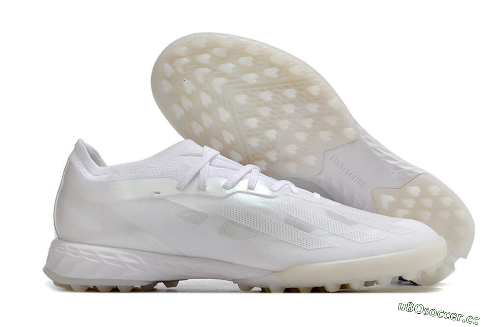 Men's Adidas X Crazyfast.1 TF Artificial Turf Low-Tops Football Shoes - White/Silver 2