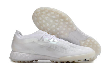 Men's Adidas X Crazyfast.1 TF Artificial Turf Low-Tops Football Shoes - White/Silver