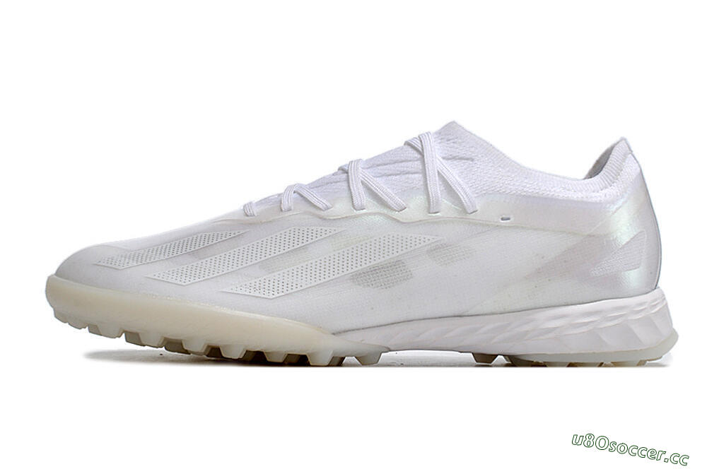 Men's Adidas X Crazyfast.1 TF Artificial Turf Low-Tops Football Shoes - White/Silver 0