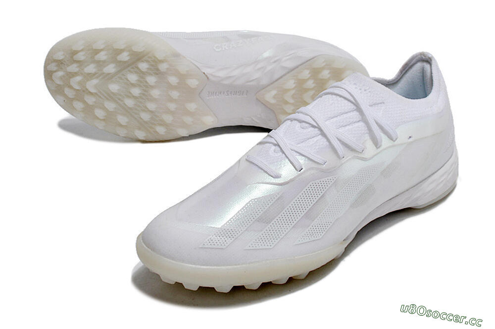 Men's Adidas X Crazyfast.1 TF Artificial Turf Low-Tops Football Shoes - White/Silver 3