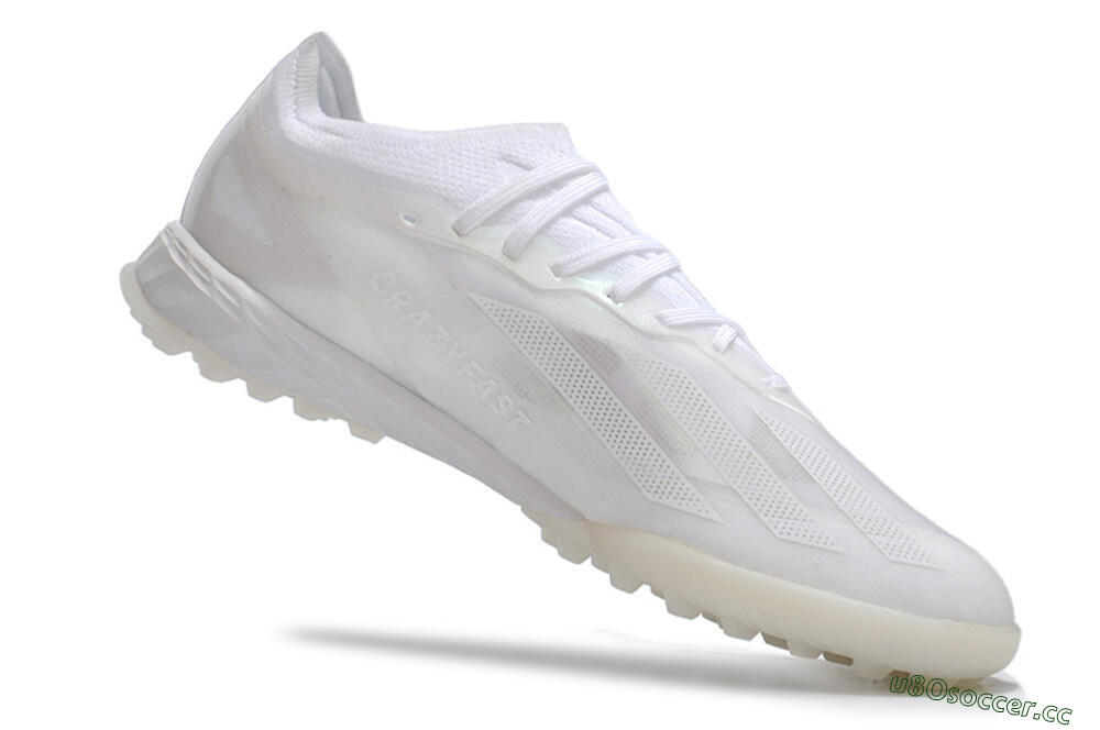 Men's Adidas X Crazyfast.1 TF Artificial Turf Low-Tops Football Shoes - White/Silver 4