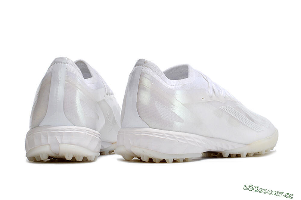 Men's Adidas X Crazyfast.1 TF Artificial Turf Low-Tops Football Shoes - White/Silver 6