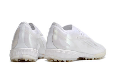 Men's Adidas X Crazyfast.1 TF Artificial Turf Low-Tops Football Shoes - White/Silver