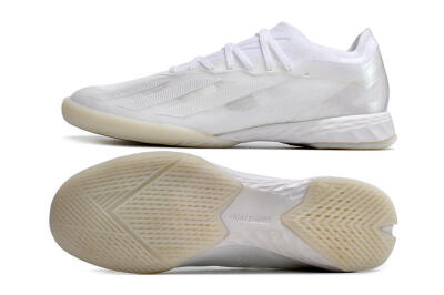 Men's Adidas X Crazyfast.1 IC Indoor & Futsal Low-Tops Football Shoes - White/Silver