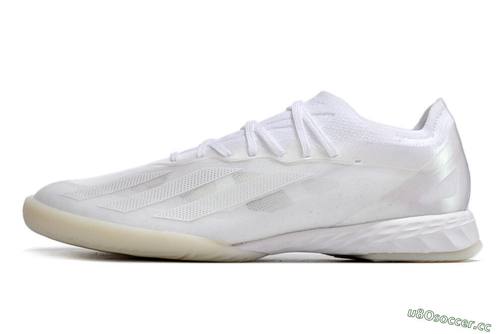 Men's Adidas X Crazyfast.1 IC Indoor & Futsal Low-Tops Football Shoes - White/Silver 0