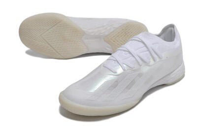Men's Adidas X Crazyfast.1 IC Indoor & Futsal Low-Tops Football Shoes - White/Silver