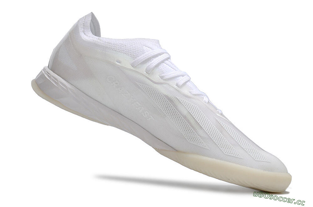 Men's Adidas X Crazyfast.1 IC Indoor & Futsal Low-Tops Football Shoes - White/Silver 4