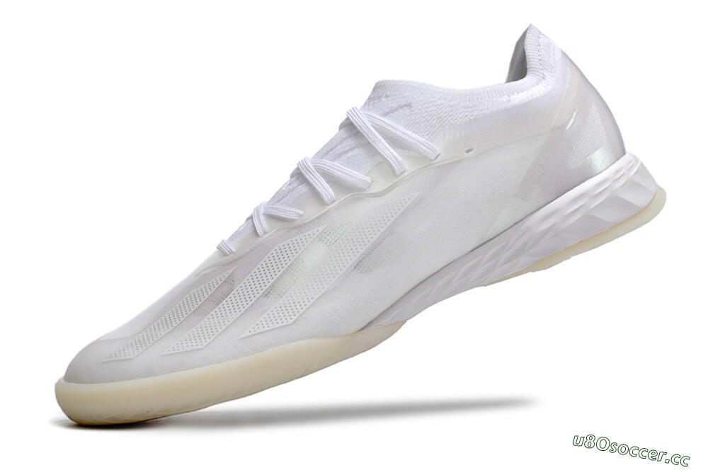 Men's Adidas X Crazyfast.1 IC Indoor & Futsal Low-Tops Football Shoes - White/Silver 5