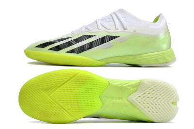 Men's Adidas X Crazyfast.1 IC Indoor & Futsal Low-Tops Football Shoes - Green/White/Black