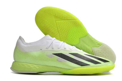 Men's Adidas X Crazyfast.1 IC Indoor & Futsal Low-Tops Football Shoes - Green/White/Black