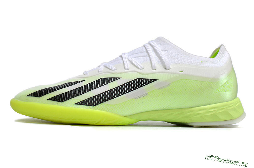 Men's Adidas X Crazyfast.1 IC Indoor & Futsal Low-Tops Football Shoes - Green/White/Black 0