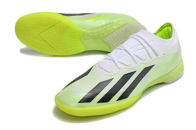 Men's Adidas X Crazyfast.1 IC Indoor & Futsal Low-Tops Football Shoes - Green/White/Black