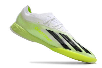 Men's Adidas X Crazyfast.1 IC Indoor & Futsal Low-Tops Football Shoes - Green/White/Black