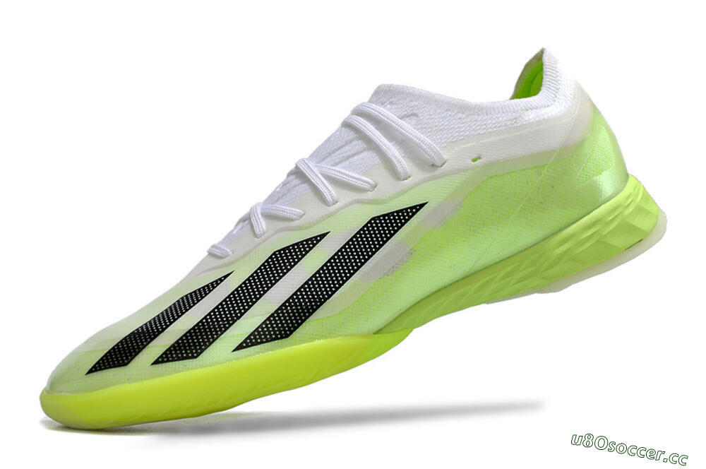 Men's Adidas X Crazyfast.1 IC Indoor & Futsal Low-Tops Football Shoes - Green/White/Black 5