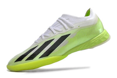 Men's Adidas X Crazyfast.1 IC Indoor & Futsal Low-Tops Football Shoes - Green/White/Black