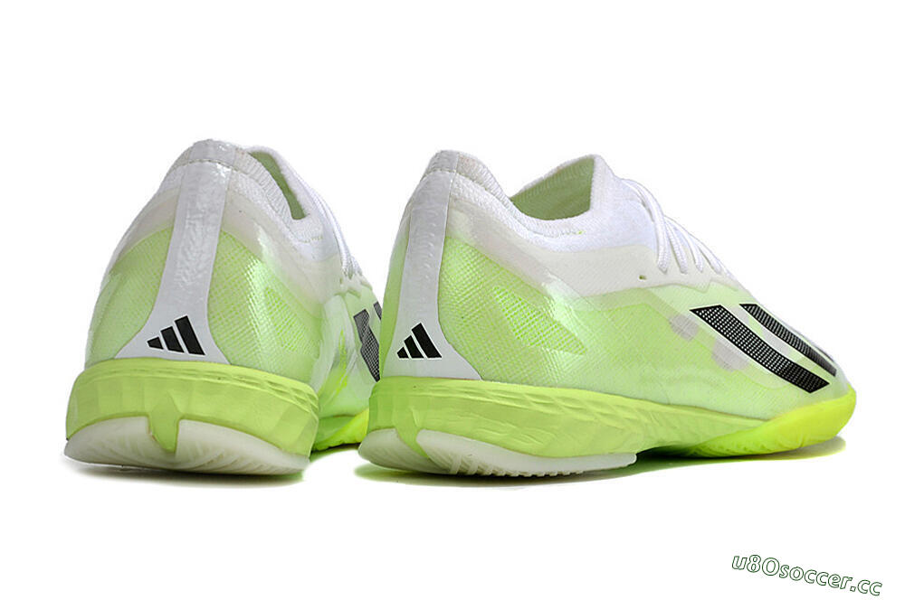 Men's Adidas X Crazyfast.1 IC Indoor & Futsal Low-Tops Football Shoes - Green/White/Black 6