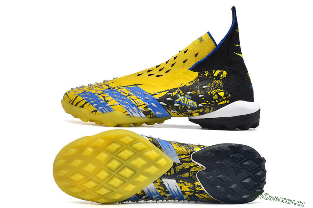 Unisex Adidas Predator Freak.1 TF Artificial Turf High-Tops Football Shoes - Yellow/Black/Blue 1