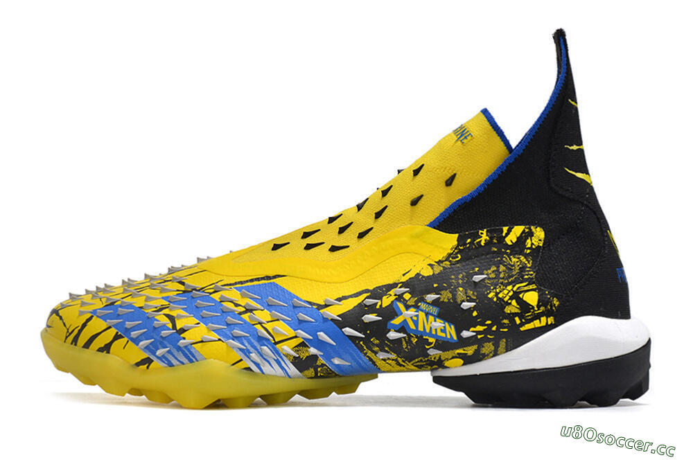 Unisex Adidas Predator Freak.1 TF Artificial Turf High-Tops Football Shoes - Yellow/Black/Blue 0