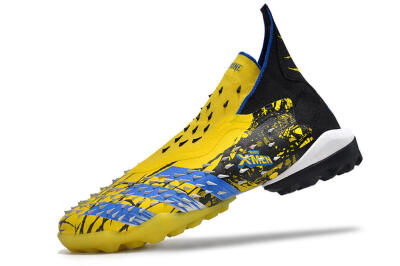 Unisex Adidas Predator Freak.1 TF Artificial Turf High-Tops Football Shoes - Yellow/Black/Blue