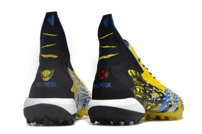 Unisex Adidas Predator Freak.1 TF Artificial Turf High-Tops Football Shoes - Yellow/Black/Blue