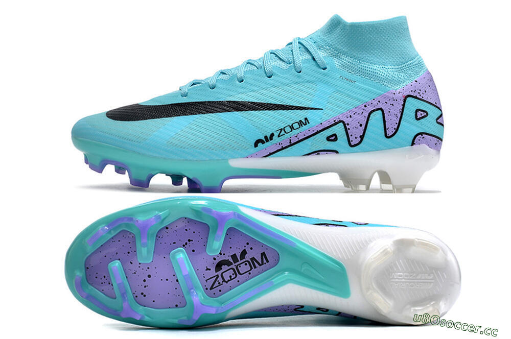 Men's Nike Air Zoom Mercurial Superfly 15 Elite FG Firm Ground High-Tops Football Boots - Blue/Black/Purple 1
