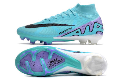 Men's Nike Air Zoom Mercurial Superfly 15 Elite FG Firm Ground High-Tops Football Boots - Blue/Black/Purple