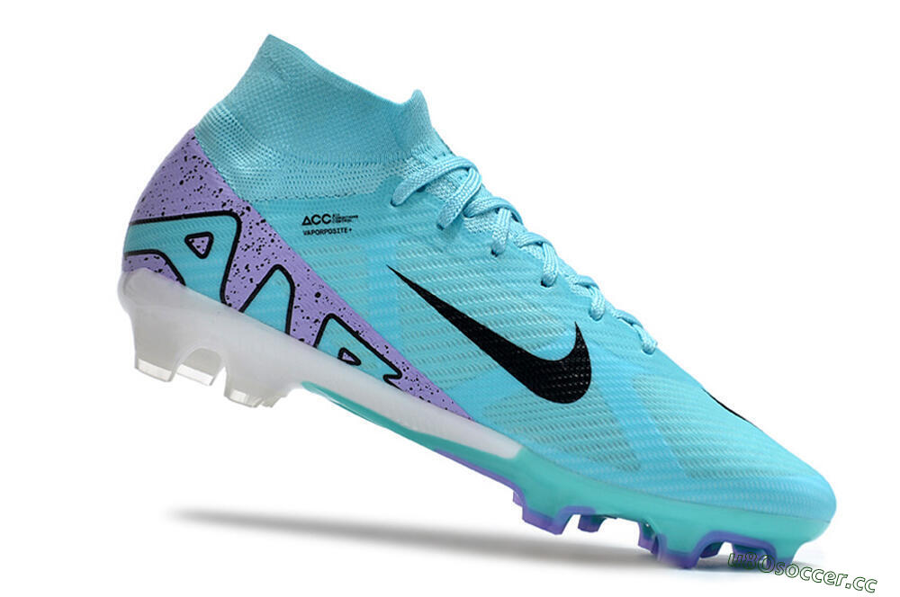 Men's Nike Air Zoom Mercurial Superfly 15 Elite FG Firm Ground High-Tops Football Boots - Blue/Black/Purple 4