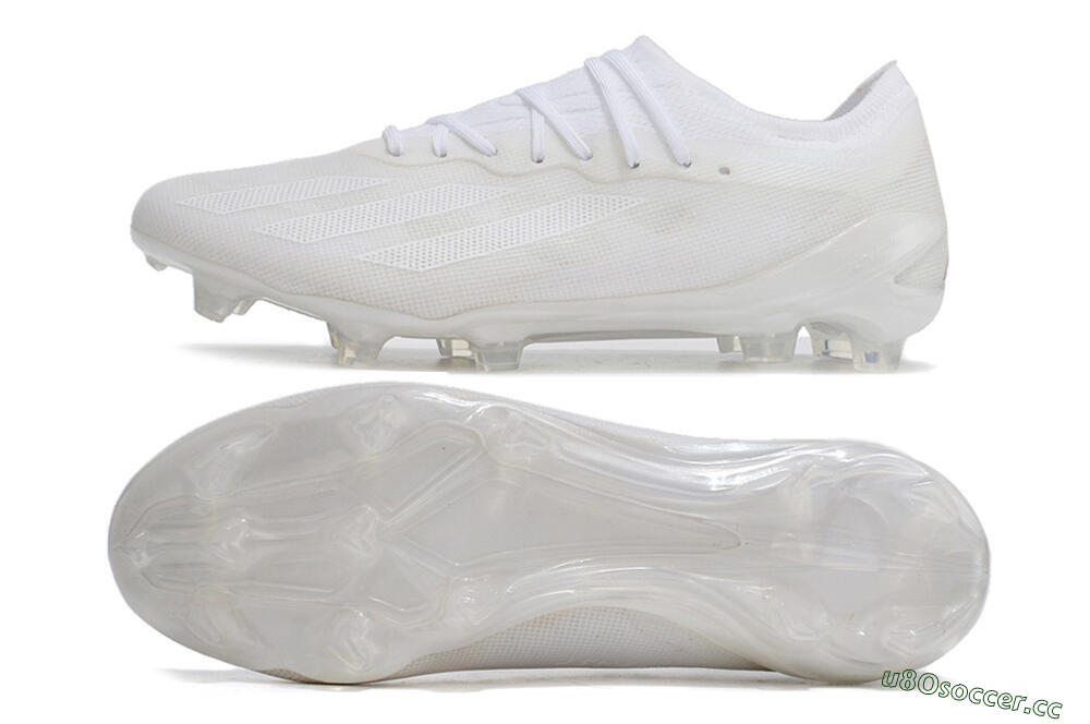Men's Adidas X Crazyfast.1 FG Firm Ground Low-Tops Football Boots - White/White/White 1