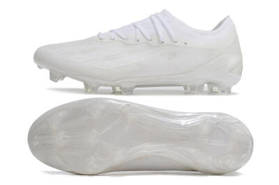 Men's Adidas X Crazyfast.1 FG Firm Ground Low-Tops Football Boots - White/White/White