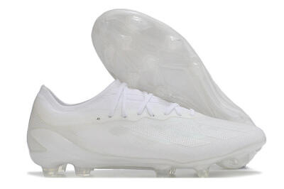 Men's Adidas X Crazyfast.1 FG Firm Ground Low-Tops Football Boots - White/White/White