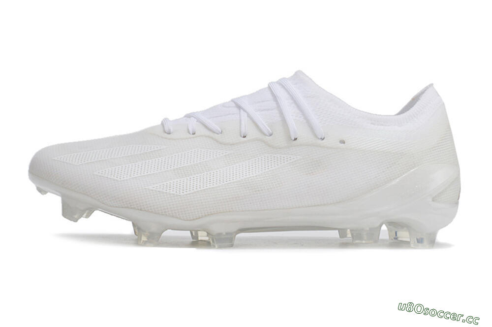 Men's Adidas X Crazyfast.1 FG Firm Ground Low-Tops Football Boots - White/White/White 0