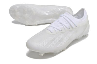 Men's Adidas X Crazyfast.1 FG Firm Ground Low-Tops Football Boots - White/White/White
