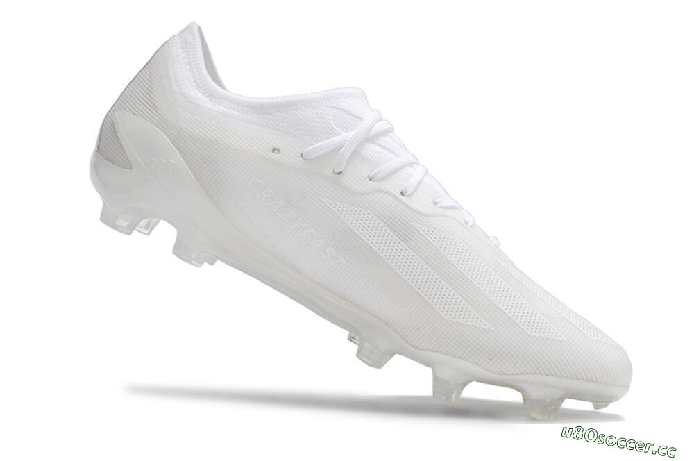 Men's Adidas X Crazyfast.1 FG Firm Ground Low-Tops Football Boots - White/White/White 4