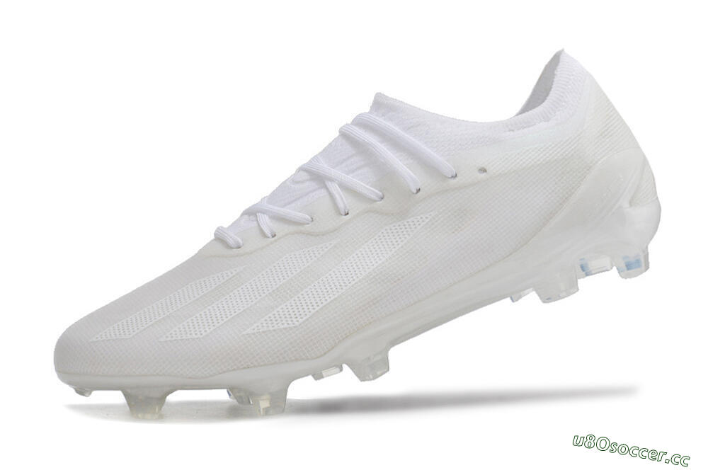 Men's Adidas X Crazyfast.1 FG Firm Ground Low-Tops Football Boots - White/White/White 5