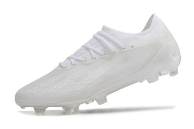 Men's Adidas X Crazyfast.1 FG Firm Ground Low-Tops Football Boots - White/White/White