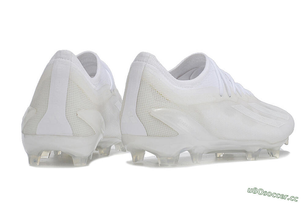 Men's Adidas X Crazyfast.1 FG Firm Ground Low-Tops Football Boots - White/White/White 6
