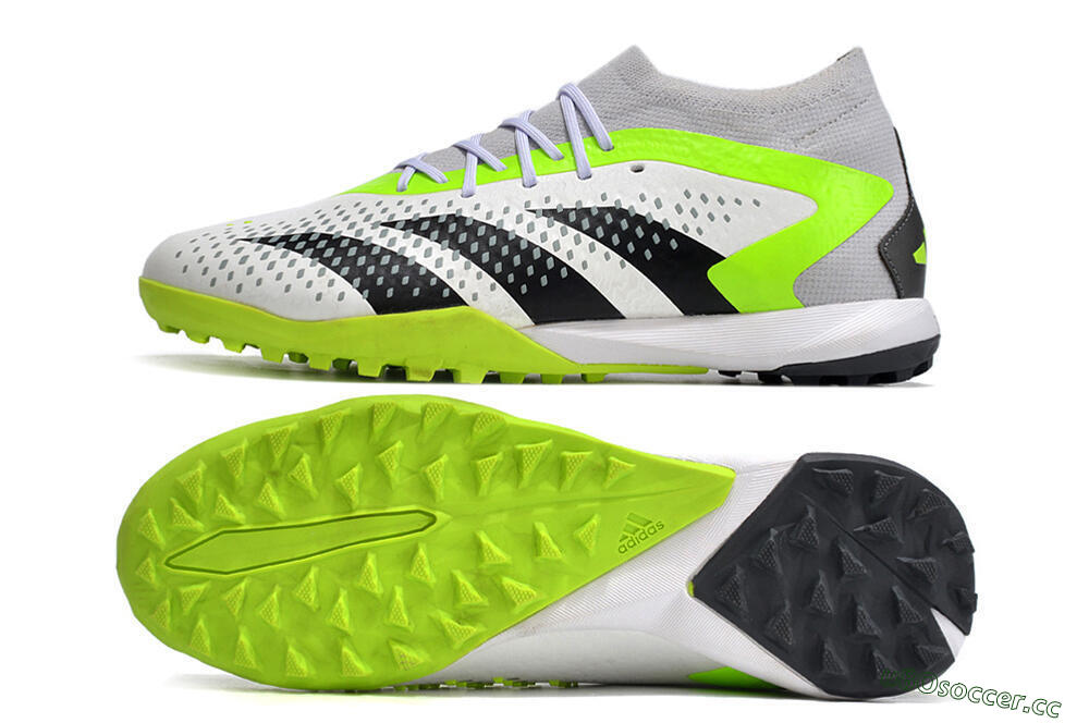 Men's Adidas Predator Accuracy.1 TF Artificial Turf Low-Tops Football Shoes - White/Black/Green 1