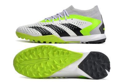 Men's Adidas Predator Accuracy.1 TF Artificial Turf Low-Tops Football Shoes - White/Black/Green
